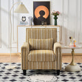 Roomfitters Modern Striped Accent Chair With Nailhead Trim And Lumbar Pillow Upholstered Armchair For Living Room