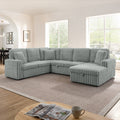 Roomfitters Modern U Shaped Modular Sectional Sofa With Ribbed Corduroy Texture Large Upholstered Living Room Couch