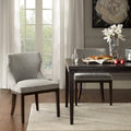 Roomfitters Modern Upholstered Dining Side Chairs With Curved Backrest And Solid Wood Legs Gray Set Of 2