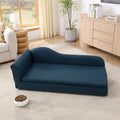 Roomfitters Modern Upholstered Dog Sofa Chaise Lounge Pet Bed Couch With Curved Backrest And Padded Supportive Seat