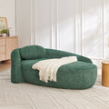 Roomfitters Modern Upholstered Single Lazy Sofa Chair Curved Asymmetrical Accent Lounge With Textured Boucle Fabric