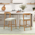 Roomfitters Modern And Fabric Counter Stools Set Of 2 High Top Pub Chairs Curved Back Rubberwood