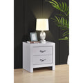 Roomfitters Moreland 2 Drawer Nightstand Sparkling White Faux Crystal Handles Fully Assembled Modern Glam Table