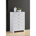 Roomfitters Moreland 5 Drawer Chest Sparkling White Luxury High Grade Wood Modern Vertical Bedroom Storage Tower