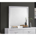 Roomfitters Moreland Sparkling White Modern Dresser Mirror High Grade Laminate Wood Frame High Clarity Vanity Mirror