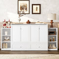 Roomfitters Murphy Bed With Storage Drawers And Shelves Solid Wood Wall Bed Cabinet