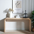 Roomfitters Natural Wood Console Table With Curved Waterfall Design And Beaded Edge Detailing Antique Natural