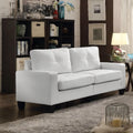 Roomfitters Newbury White Pu Leather Modular Sofa Tufted Apartment Couch Hardwood Frame Modern Padded Seating