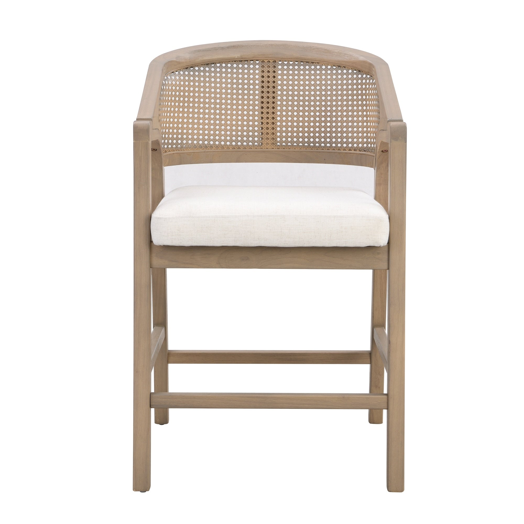 Roomfitters Open Back Counter Stools Set Of 2 Woven Rattan Bar Stools Mid Century Modern High Top