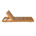 Roomfitters Outdoor Chaise Lounge Chair With Slatted Acacia Wood Frame And Adjustable Backrest For Patio Poolside Copper Teak