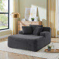 Roomfitters Oversized Upholstered Ottoman Sofa Lounge Chair With Ribbed Corduroy Texture And Padded Comfortable Seat