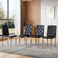 Roomfitters Pu Leather Dining Chairs With Metal Leg Button Tufted Upholstered Seating Set Of 4 Side Chairs