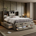 Roomfitters Queen King Platform Bed With Storage Headboard And 8 Drawers Solid Wood