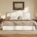 Roomfitters Queen Size Upholstered Platform Bed Frame With Double Layer Pillow Headboard For Master Bedroom