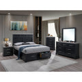 Roomfitters Queen Wood Platform Storage Bed Frame With Paneled Headboard And Footboard Drawers No Box Spring Needed Black