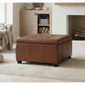 Roomfitters Richmond Faux Leather Storage Ottoman Waffle Tufted Coffee Table Bench Lift Top Hidden Storage