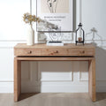 Roomfitters Rustic Console Table With 3 Drawers 47 Entryway Desk With Storage Wood Finish Natural Light Brown