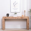 Roomfitters Rustic Wood Console Table With Natural Log Accents 62 Inch Entryway Sofa Table