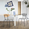 Roomfitters Savara Mid Century Gray Fabric Dining Chairs Set Of 2 Upholstered Accent Side Chairs Wooden Back Black Legs