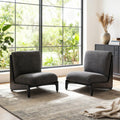 Roomfitters Scott Living Moda Accent Chairs Set Of 2 Boucle Padded Seating Black Solid Wood Frame Modern Lounge