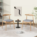 Roomfitters Set Of 2 Solid Rubberwood Dining Chairs With Arched Ergonomic Backrest And Padded Cushions Natural Gray