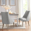 Roomfitters Set Of 2 Upholstered Dining Chairs High Back Armless Side Chairs With Solid Wood Legs For Kitchen Light Gray