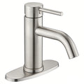 Roomfitters Single Hole Bathroom Faucet Modern Single Handle Vanity Sink Faucet With Deck Plate For Hole