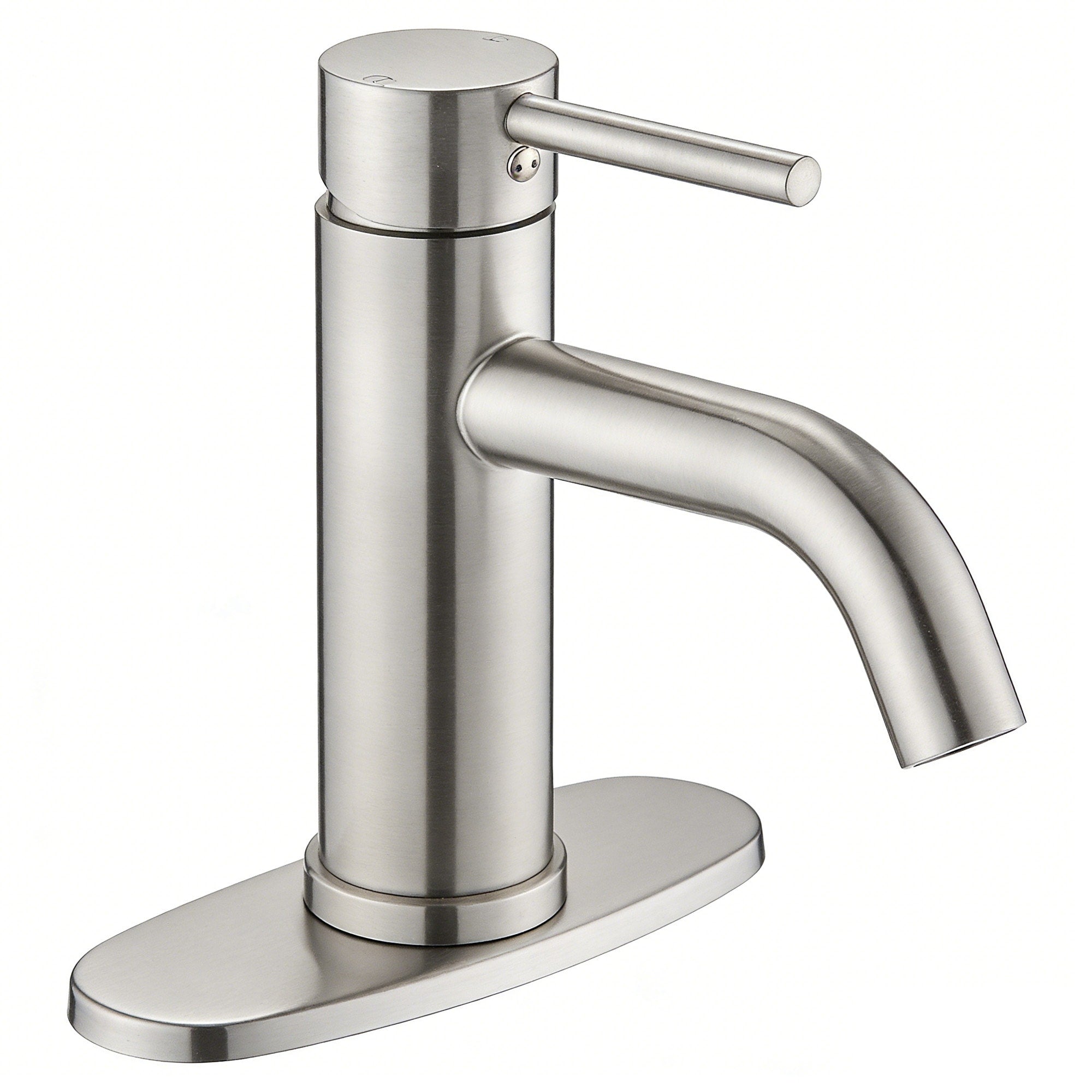 Roomfitters Single Hole Bathroom Faucet Modern Single Handle Vanity Sink Faucet With Deck Plate For Hole