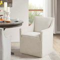 Roomfitters Skirted Dining Arm Chair With Hidden Casters Piping Detail And Slope Arms Fully Upholstered