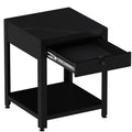 Roomfitters Square Coffee Table With Hidden Compartment And Fingerprint Lock Steel Black And White Faux Marble