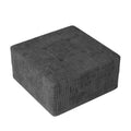 Roomfitters Square Upholstered Ottoman Sofa Footrest With Ribbed Corduroy Texture Biscuit Tufted Padded Seat Footstool