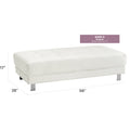 Roomfitters Stylish Contemporary Ottoman Luxury Tufted Fabric Bench Modern Padded Large Footrest With Chrome Legs