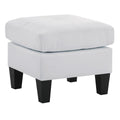 Roomfitters Stylish Seating Ottoman Tufted Pu Leather Footrest Modern Compact Padded Bench Black Tapered Legs