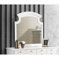 Roomfitters Summit White Modern Dresser Mirror Luxury Carved Wood Frame Mirror Contemporary High Clarity Arched Vanity Mirror
