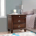 Roomfitters Triton 3 Drawer Nightstand Cappuccino Wood Grain Fully Assembled Traditional Bedroom End Table