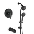 Roomfitters Tub And Shower Faucet Set With Slide Bar 7 Spray Dual Shower Head Combo With Valve And Tub Spout