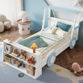 Roomfitters Twin Car Bed With Front Storage Shelf Kids Platform Frame