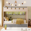 Roomfitters Twin Castle Bunk Bed Led Lighting Storage Shelves Wood Frame 2 Under Bed Units Guardrails Set