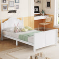 Roomfitters Twin Full Platform Bed Slatted Headboard And Removable Guardrails With Wooden Frame For Bedrooms Or Guest Rooms
