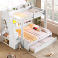 Roomfitters Twin Over Full Bunk Bed With Storage Staircase Trundle Led And Usb