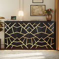 Roomfitters Twin Side Folding Murphy Bed Gold Geometric Pattern Wall Bed With Led Usb Charging For Small Spaces