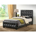 Roomfitters Twin Upholstered Platform Bed Frame With Button Detailed Headboard And Footboard No Box Spring Needed Sleek Black