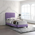 Roomfitters Twin Upholstered Platform Bed Frame With Vertical Channel Headboard No Box Spring Needed Vibrant Purple
