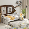 Roomfitters Twin Wood Daybed With Pull Out Trundle Frame White Finish