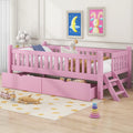 Roomfitters Twin Wood Platform Bed With Guardrail And 2 Storage Drawers