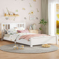 Roomfitters Twin Wood Platform Bed Classic Slatted Headboard Modern Low Profile Floor Bed With Pinewood Slats