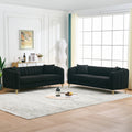 Roomfitters Two 85 Modern Teddy Fabric Sofa Set With Gold Legs Channel Stitched 2 Piece Living Room Furniture Set