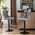 Roomfitters Upholstered Bar Stools Set Of 2 With Adjustable Height And Nailhead Trim Modern Swivel Counter Stools