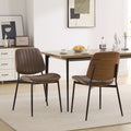 Roomfitters Upholstered Dining Chairs Set Of 2 With Bentwood Back And Metal Legs Mid Century Modern Side Chairs
