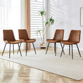 Roomfitters Upholstered Dining Chairs Suede Backrests Ergonomic Seating Black Metal Leg Set Of 4 Side Chairs